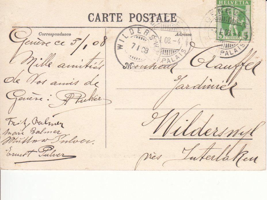 Cartes postales: Massif du Mont-Blanc, Geneve 1908 – D'occasion à Bürglen TG par StampGraf 1