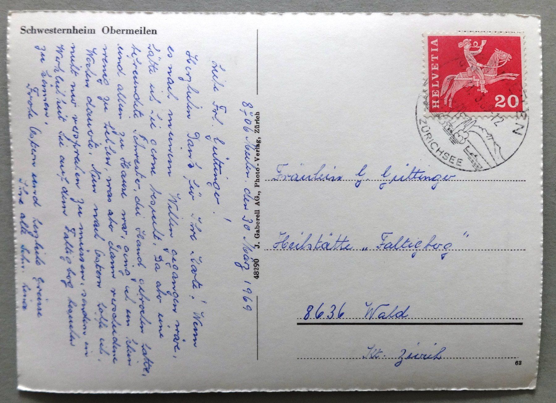 Cartes postales: Schwesternheim Obermeilen – D'occasion à Fétigny par Billy2miny 1