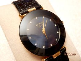 Edox Fashion, vergoldet, Quartz, 32mm, mit 12 kl. Diamanten
