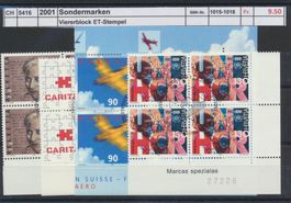 2001 "Sondermarken", Viererblock, ET - Stempel