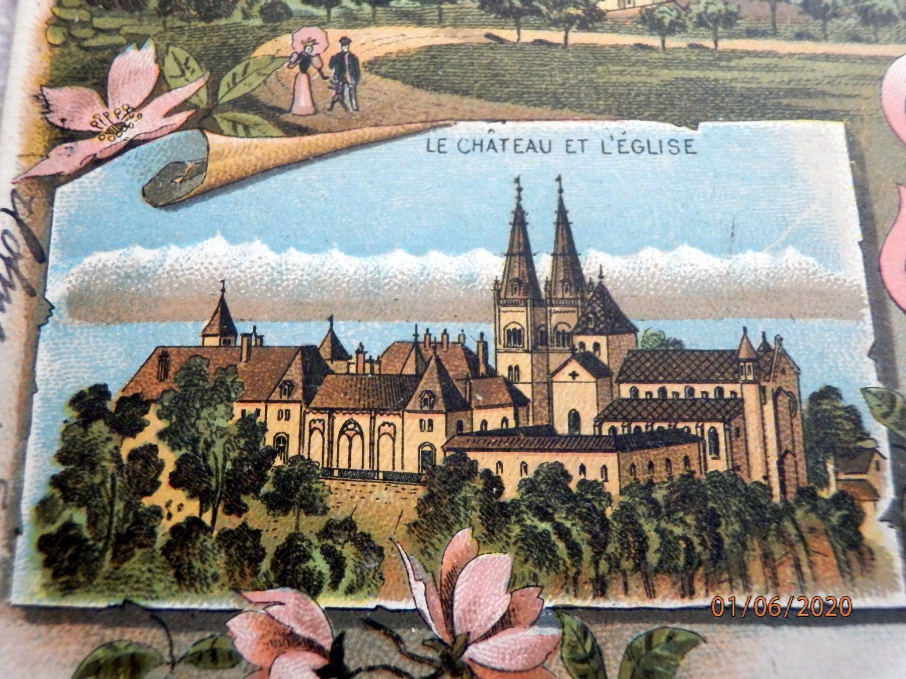 Ansichtskarten: Litho, Souvenir de Neuchatel ohne Marke – Gebraucht aus Ueberstorf von dinbau 3