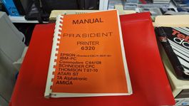 Präsident Printer 6320 Anleitung für C64, Amiga, CPC, Atari