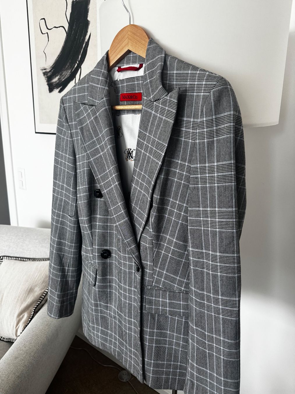 Vestes: MAX&Co Grey Checked Double-Breasted Blazer – Size 34 – Excel – D'occasion à Sorengo par ale_lv26 1