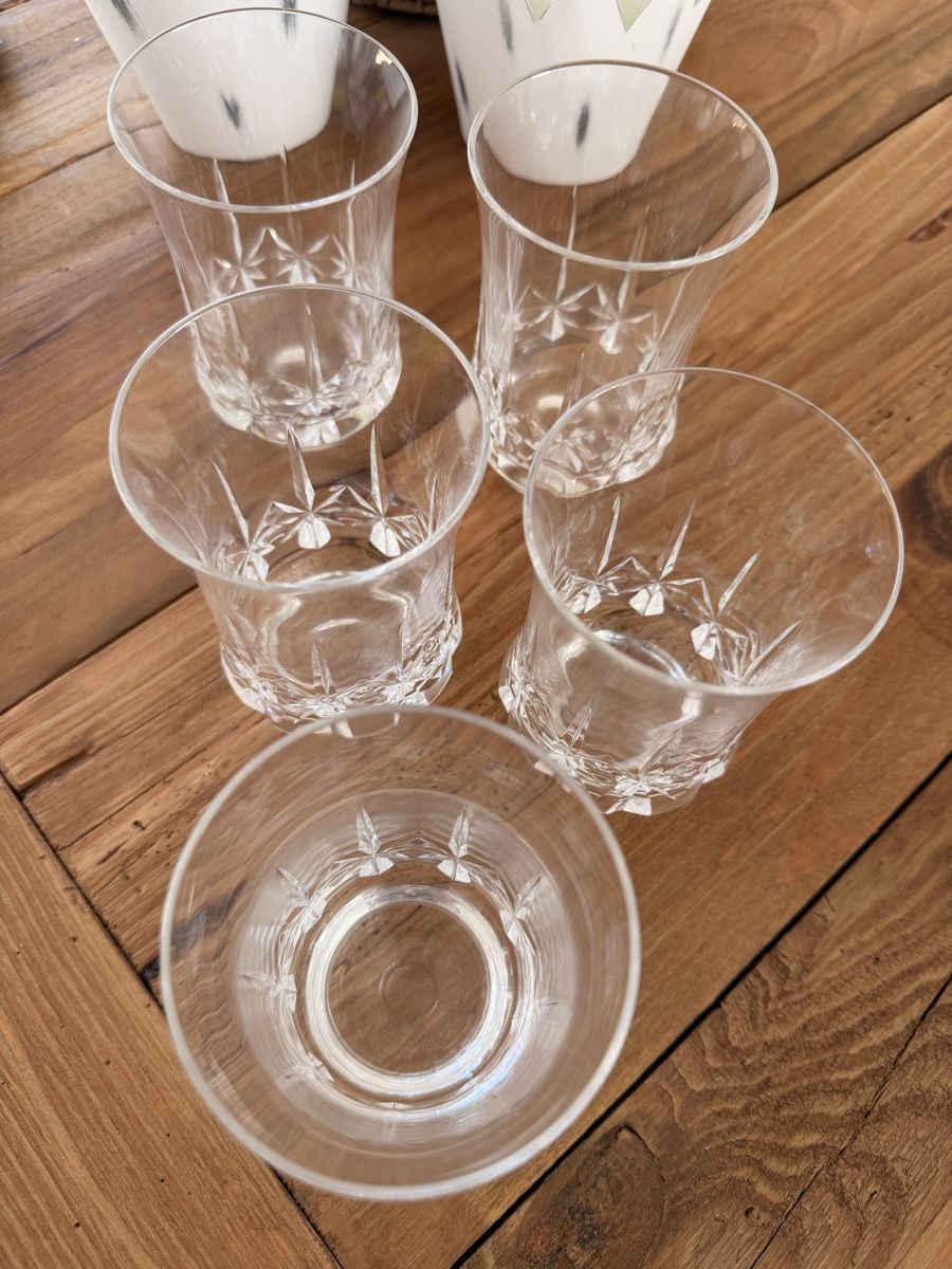 Bicchieri: 5 Kristallgläser / Wassergläser mit Sternmuster – Usato da Adligenswil venduto da mypremium-shop 1