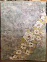 Selbstgemaltes Bild mit Blumenmuster