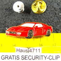 FERRARI TESTAROSSA AUTO PIN GEPRÄGT MIT SECURITY-CLIP ROT