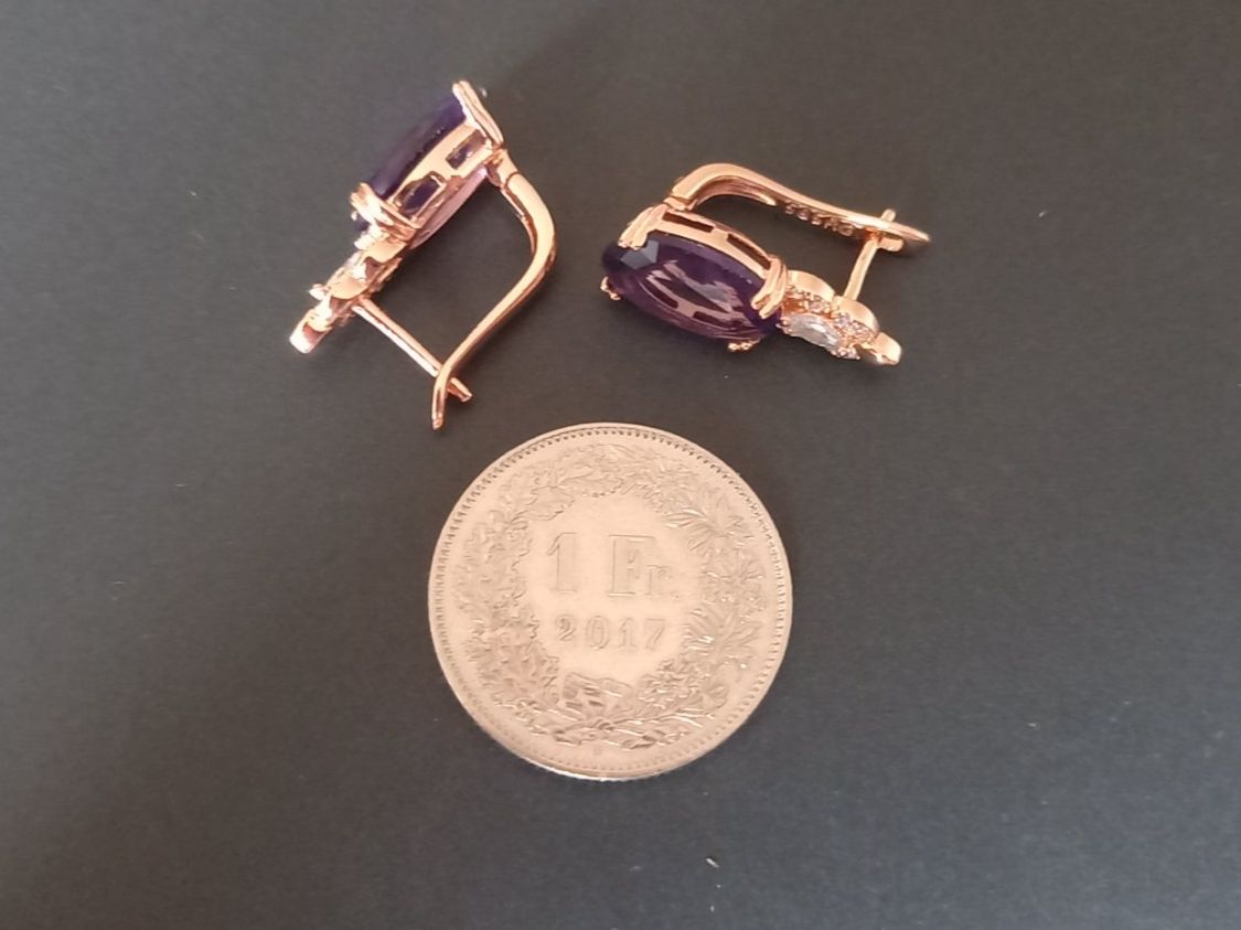 Boucles d'oreille: Vergoldet Ohrringe, mit Klappverschluss – D'occasion à St-Prex par big_c6bb 2