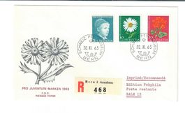Pro Juventute FDC 1963 weisses Papier