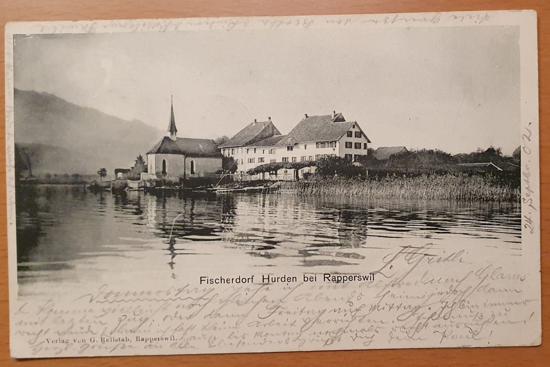 Cartoline postali: Fischerdorf Hurden bei Rapperswil 1902 – Usato da Kreuzlingen venduto da Rschweiz1