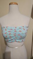 Sommer-Bandeau-BH-Top, Chicorée, Wassermelonen-Muster, Gr. X