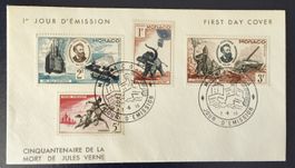 Monaco 1er Jour d'Emission Jules Verne Umschlag 1955