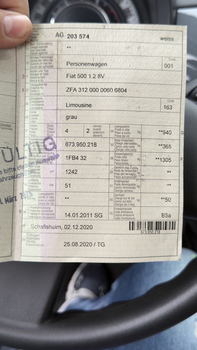 Fiat Autos: Fiat 500 – Gebraucht aus Burg AG von Rl-2390 6