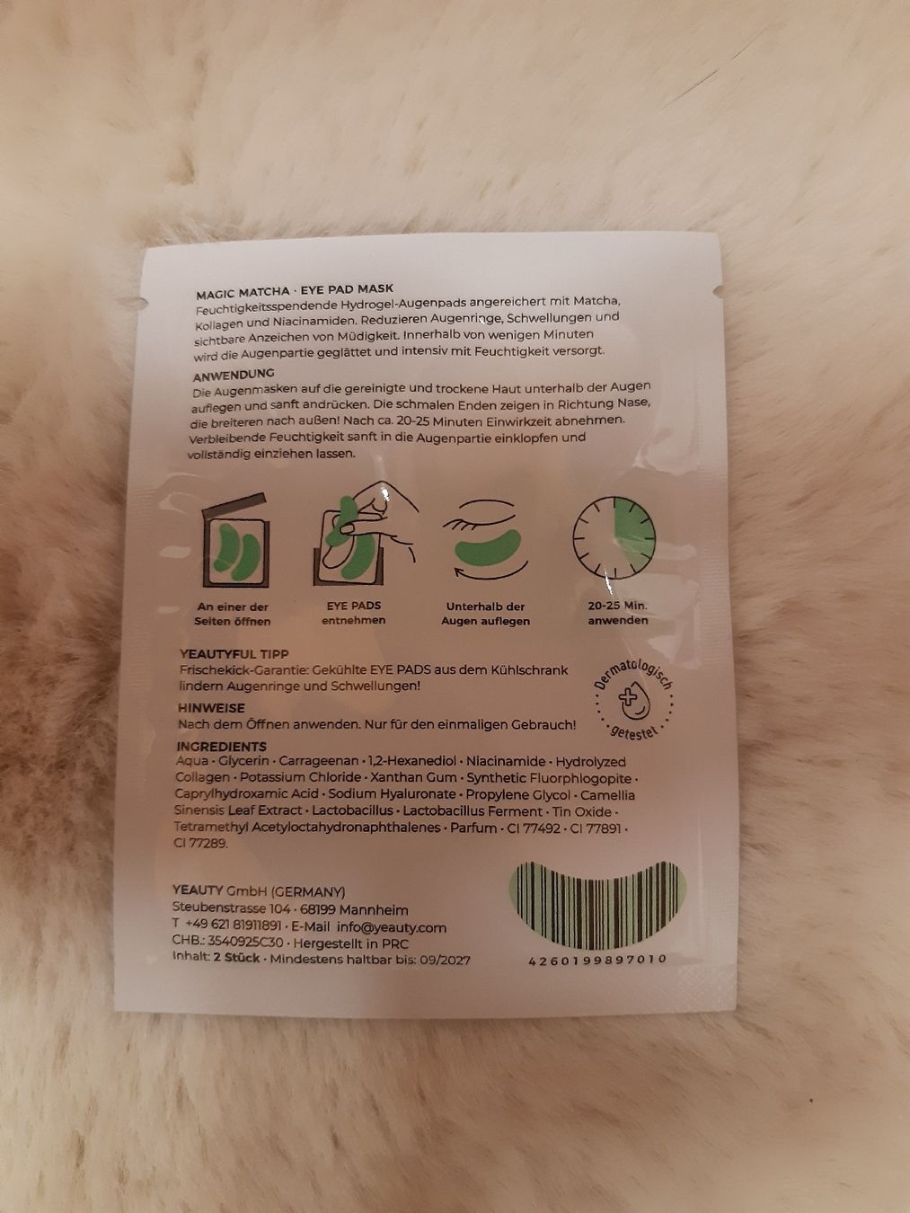 Soins du visage: Eye Pad Mask Magic Matcha – Neuf (Voir description) à Toffen par Gwunderegge77 1