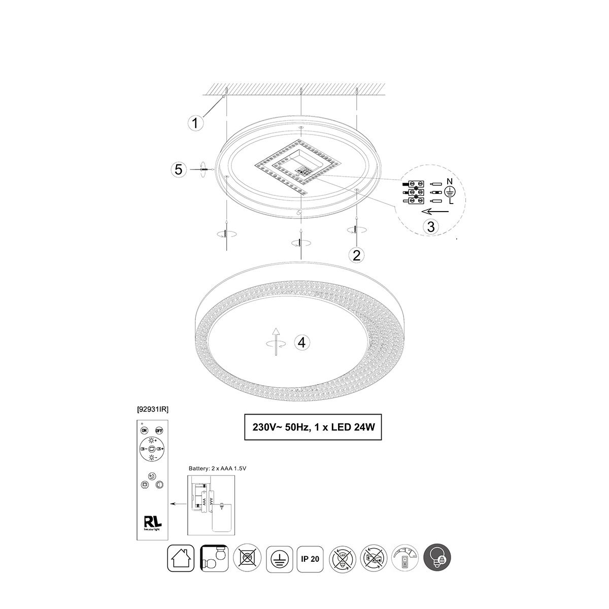 Lampadari & plafoniere: LED Deckenleuchte, Farbwechsler, 45 cm Ø – Nuovo (secondo la descrizione) da Kreuzlingen venduto da Smart-Light 7