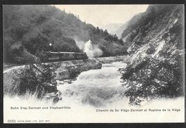 Visp Vispbachfälle und Bahn Visp - Zermatt