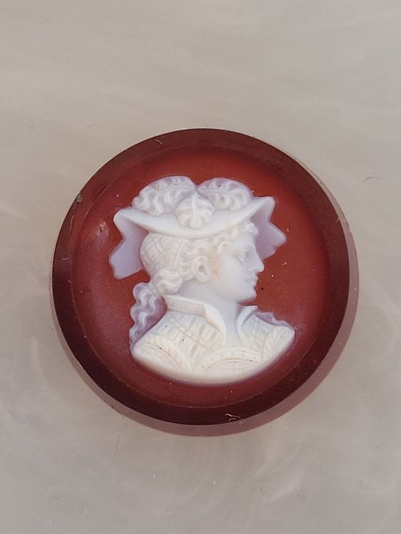Camé Ancien En Céramique - Bijou Broche Français - Rare Et Jolie - Occasion