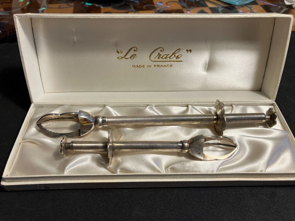 Pince Ou Crochet Déco Ancien Vintage En Argent Et Cristaux - Modèle 4691, Occasion