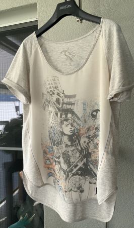 Marc Cain Sports Seiden/Baumwoll Shirt Size 3/Beige-Braunton