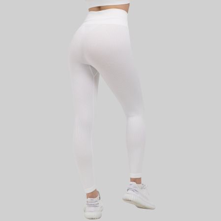 Leggings High Waist Blickdicht Push Up Gym Weiss XL YAKWARY