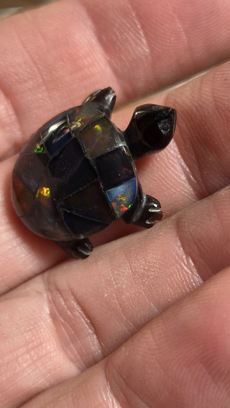 Figuren: Schildkröte  mit Opal Einlagen  – Gebraucht aus Kölliken von MissesBossTop1 7