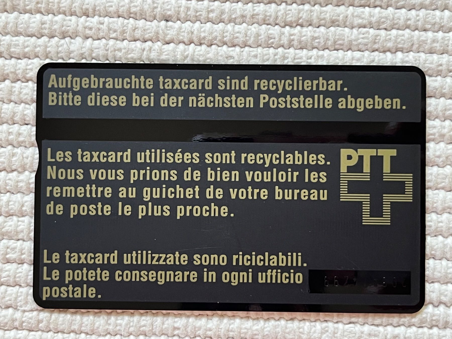 Telefon- & Taxkarten: PTT Taxcard 10.- Videotex – Gebraucht aus Zürich von Gurkis 1