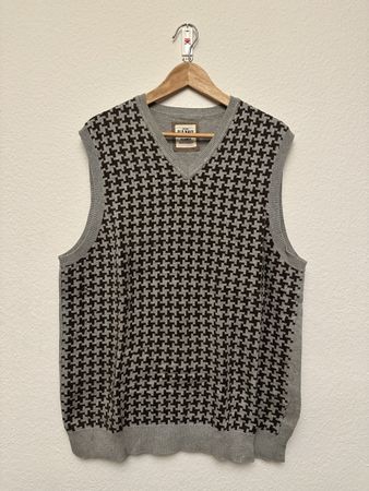 Old Navy Strickweste grau braun Muster Grösse XL gebraucht