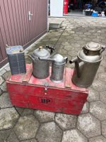 Konvolut Oelkanne Benzinkanister BP alte Metallkannen 4 Stck