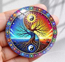 ACRYL KÜHLSCHRANKMAGNETLI *BAUM DES LEBENS, YIN YANG*