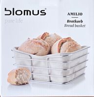 Blomus Brotkorb aus Edelstahl und Baumwolltuch, Neu, OVP