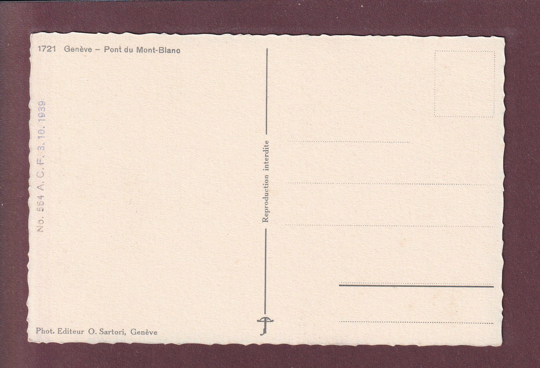 Ansichtskarten: GENEVE - Pont du Mont-Blanc - oldtimer – Gebraucht aus Pully von nicecards 1