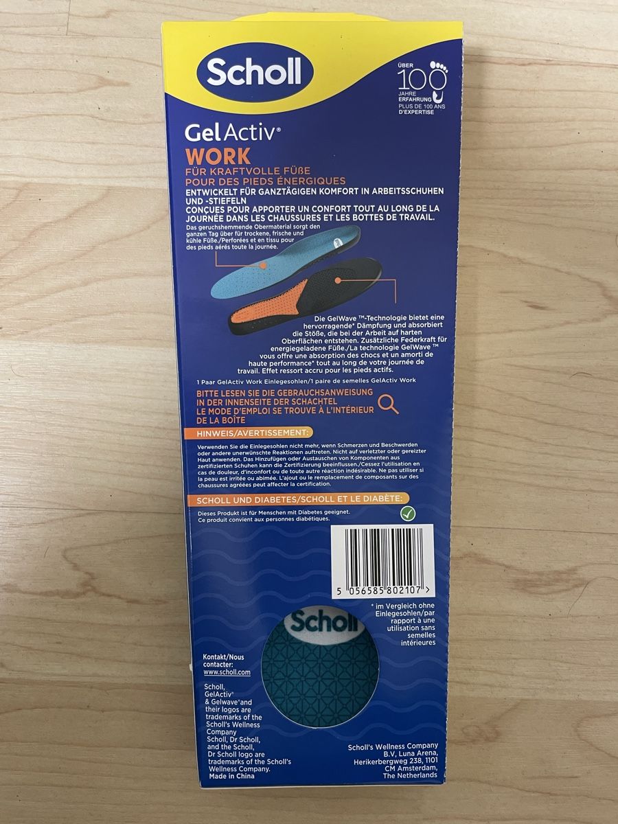 Scholl Scarpe da uomo: Scholl Gel Activ Work Einlegesohlen, Grösse 35.5-40.5 – Nuovo e nell'imballaggio originale da Luzern venduto da predator11 2