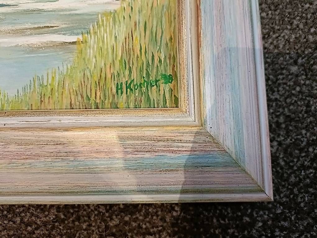 Gemälde: Ölbild sign. "H. Kocher" - Flusslandschaft im Herbst – Gebraucht aus Herznach von koro02 2