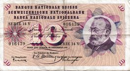 Alte 10 Franken Banknote «Fünfte Banknotenserie (1956)»