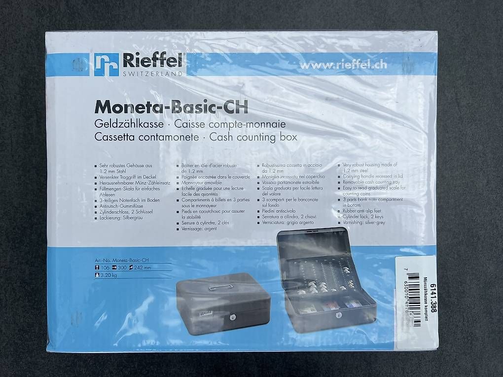 Registratore di cassa: Geldkassette Rieffel Moneta Basic komplett NEU – Nuovo e nell'imballaggio originale da Altendorf venduto da Moto1 1