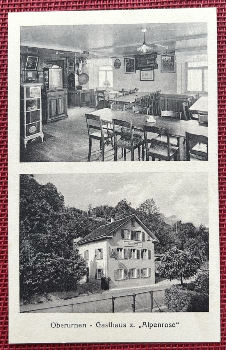 Ansichtskarten: Oberurnen Gasthaus Alpenrose – Gebraucht aus Horw von