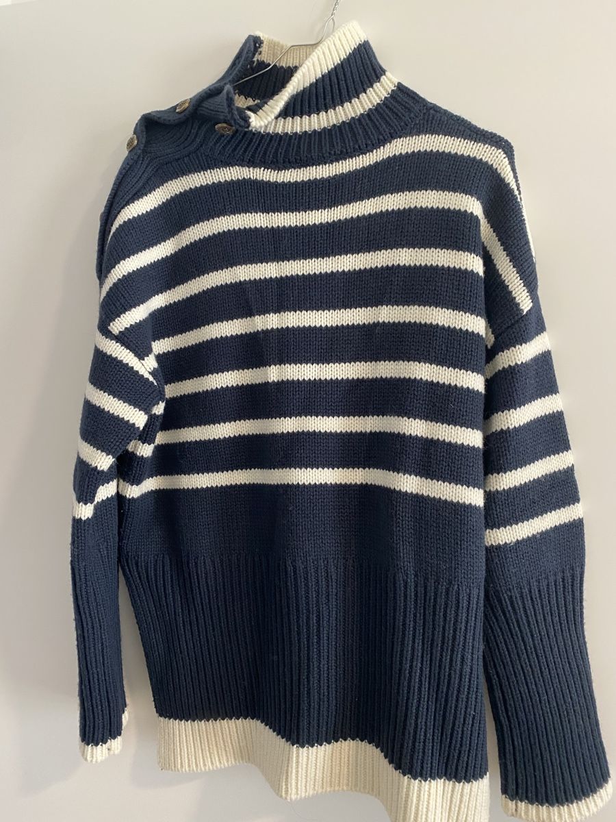 Pullover & Sweatshirts: Pull Five Paris rayé bleu et blanc taille S boutons – Gebraucht aus Chêne-Bourg von mar_fn75 2