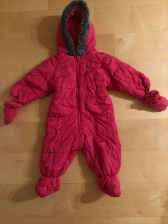 Pinker Baby Schneeanzug mit Füsslingen, Grösse 80