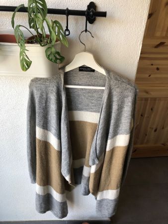 DOROTHY PERKINS Gilet en tricot 40 Gris Blanc et beige