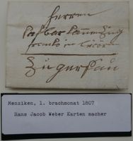 Vorphila-Faltbrieflein Menziken 1. Juli 1807