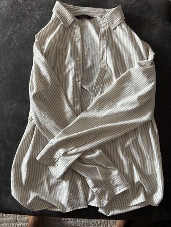 Herren Hemd Southblue gestreift beige weiss Grösse XL