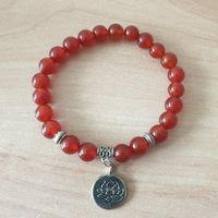 Karneol Elastarmband mit Anhänger 19cm