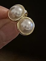 Boucles d'oreilles perles rondes dorées  élégantes 1.1 X 1.1