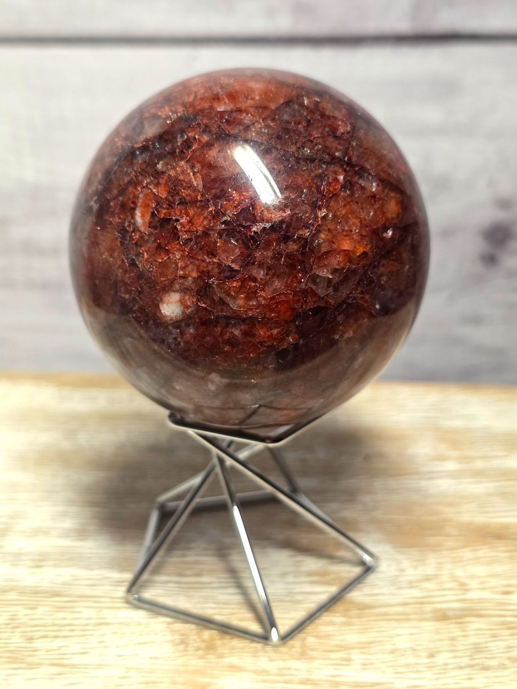 Minerali & Pietre curative: Feuerquarz Kugel E 480g – Nuovo e nell'imballaggio originale da Matzingen venduto da Shay_Crystalz 1