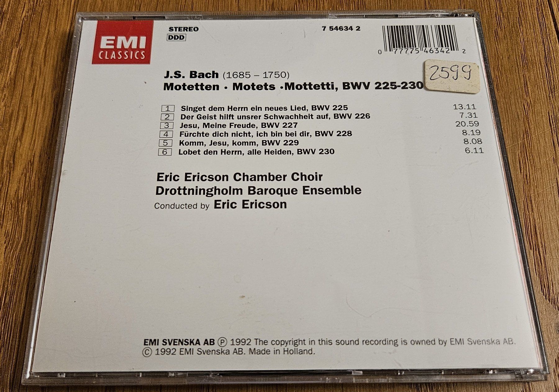 CD: CD Bach: Motetten – Usato da Schaffhausen venduto da asyouwestley 1