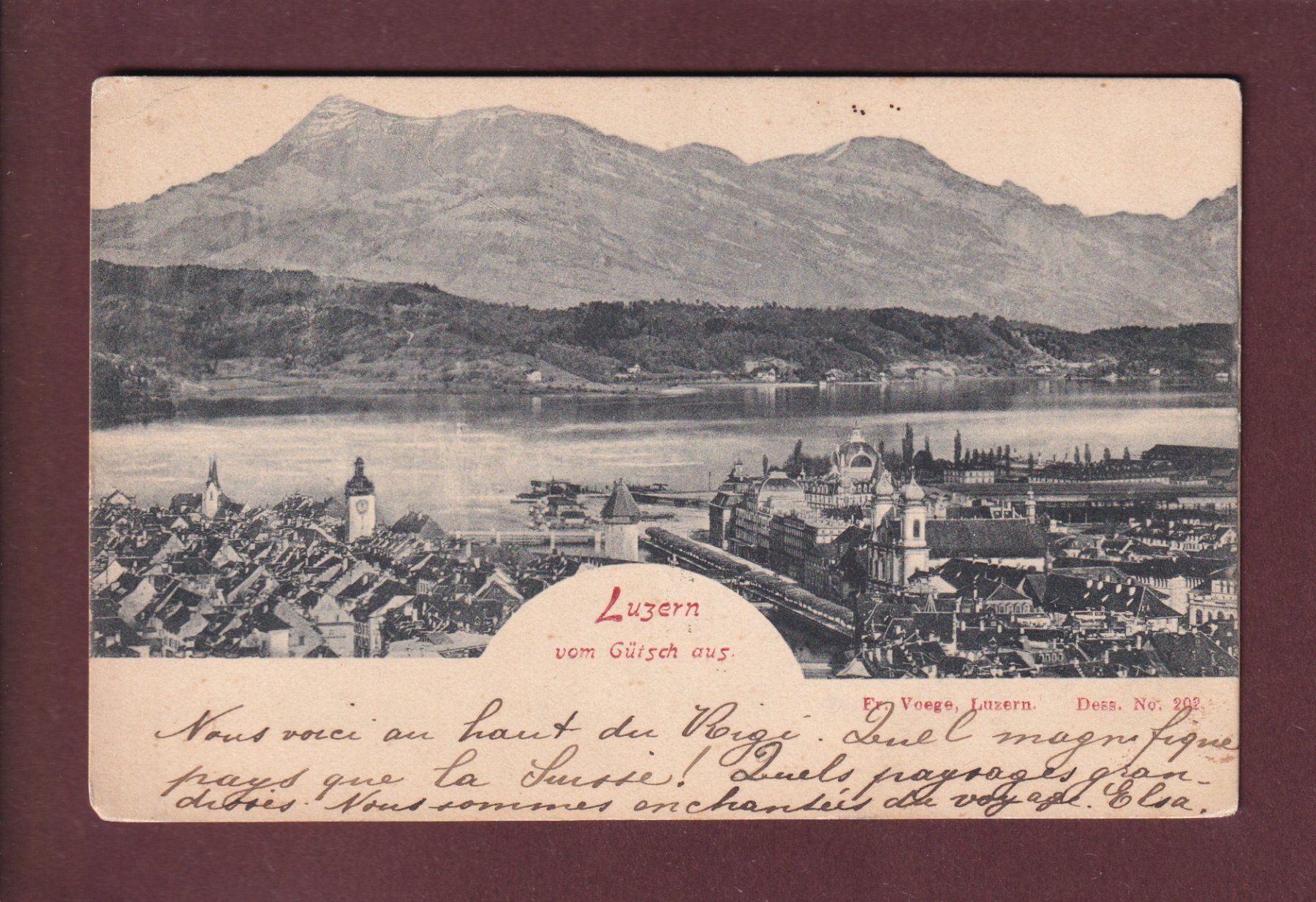 Cartes postales: LUZERN vom Gütsch aus - 1899 – D'occasion à Pully par nicecards