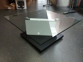 quadratischer Couchtisch aus Glas 90 x 90 cm