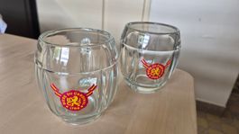 Verres biere Cardinal tonnelet 2 pièces bon état