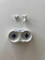 Royal Copenhagen Doppelsalzfass 549 Musselmalet Gerippt 1. W
