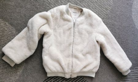 Teddyfell Jacke, Gr.152, beige/weiss, *leftes*