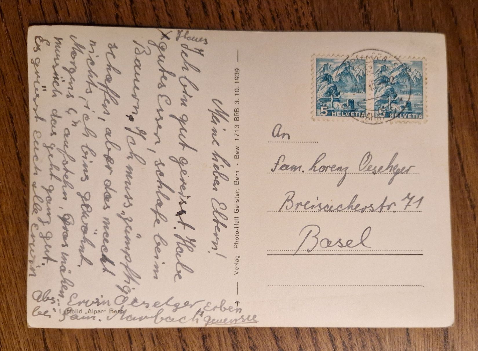 Cartoline postali: Flugaufnahme Geuensee 1945 – Usato da Ebikon venduto da Donar50 1